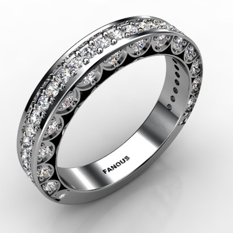 18k White Gold Wedding Band 0.975ct - 0300759-18kw