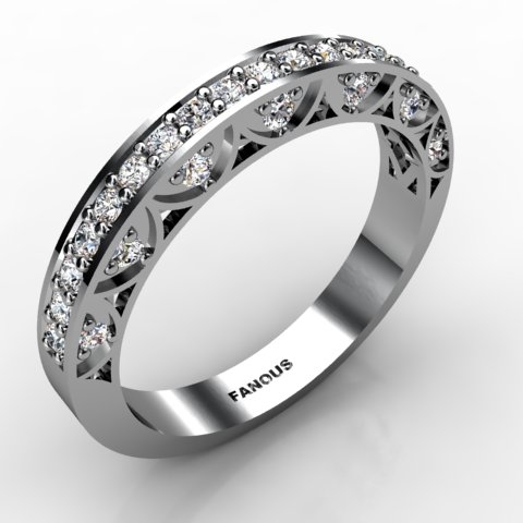 18k White Gold Wedding Band 0.472ct - 0300827-18kw