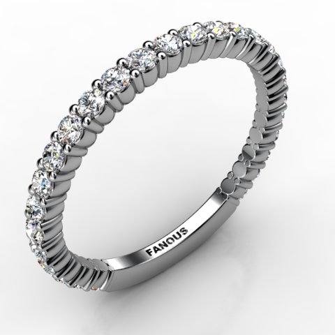 18k White Gold Wedding Band 0.621ct - 0300987-18kw